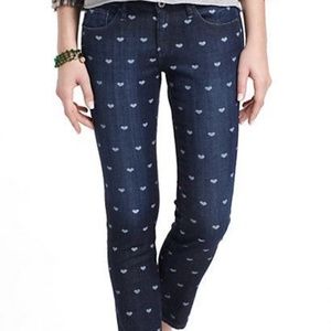 AG Stevie Ankle Slim Leg Heart Jeans 27R